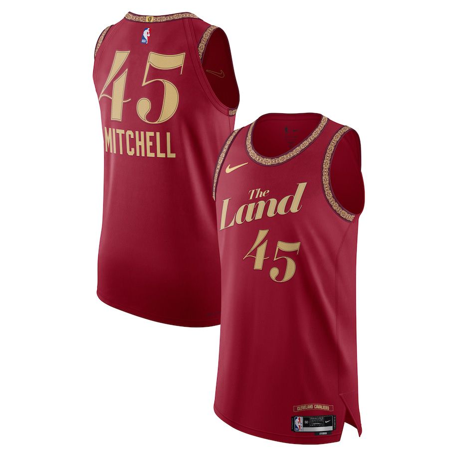 Men Cleveland Cavaliers #45 Donovan Mitchell Nike Wine City Edition 2023-24 Authentic NBA Jersey
